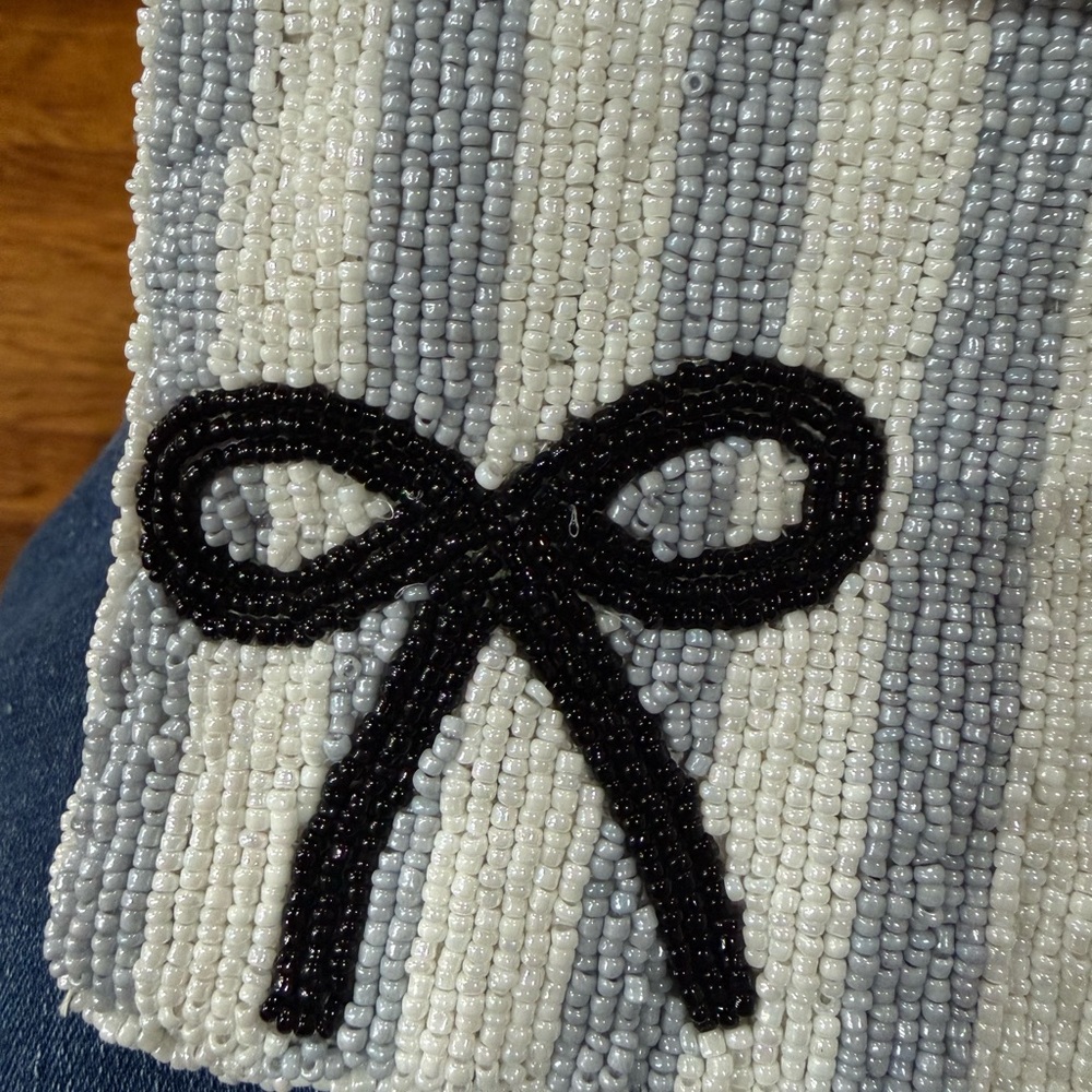 Beaded Travel Pouch - Black and White - Picture 3 of 3